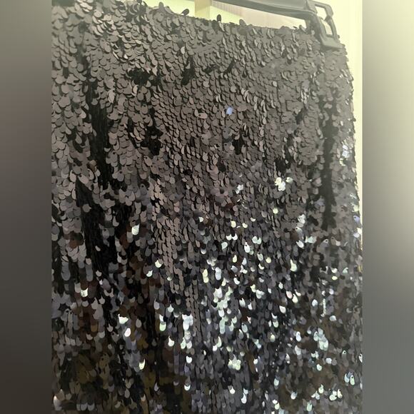 Vince All Sequin Black Pencil Straight Skirt Club Party Event Cocktail Size 4 - Picture 3 of 8
